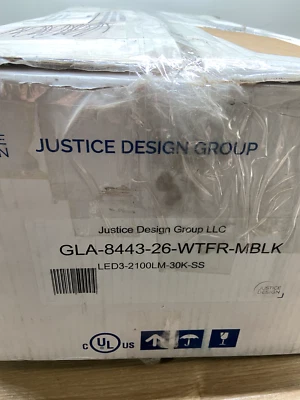 Justice Design  GLA-8443-26-WTFR-MBLK-LED3-2100  Luce 3 Light 25" Wide LED Black - Image 1 of 3