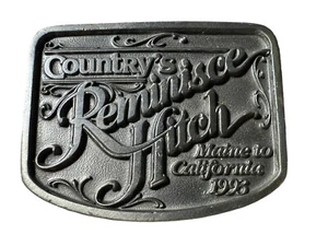 Vtg Country's Reminisce Hitch Gray Belt Buckle Metal Advertising Maine - CA - Picture 1 of 4