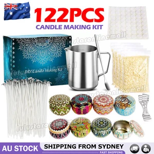 122PCS Candle Making Kit Diy Candle Craft Tool Set Pouring Pot Wick Wax Kit Gift - Picture 1 of 9