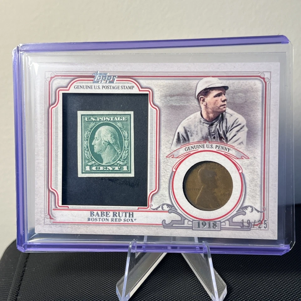 Babe Ruth /25 2016 Topps Stamp & Penny Relic WCCSR-BRU World Champion Yankees - Image 1 of 4