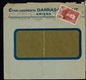 A-1546** FRANCE c1937** WINDOWED COMMERCIAL COVER WITH SLOGAN CANCEL - Picture 1 of 2