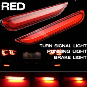 RED LED Bumper Brake Light Turn Signal DRL Lamp For Infiniti Q50 Q70 QX Nissan - Picture 1 of 12