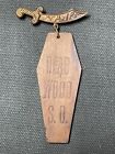 Vintage Masonic NAJA southwest DEAD WOOD SD Badge pin - Metal & Wood casket