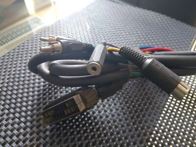 SCART AUF 5-pol Diodenstecker + 2x Cinchstecker + Spannungsversorgung 3,5mm - Bild 1 von 3