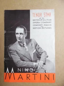 1930s Nino Martini Italian Opera Tenor Film Star Concert Herald Brochure Vintage - Picture 1 of 3