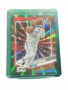 Paul George 2023-24 Donruss Basketball Green Laser Holo Parallel #167 Preowned