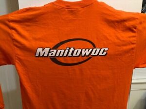 XL Safety Orange Manitowoc Crane Long Sleeve Tshirt Ironworker Welder Rodbuster
