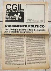 1980 SINDACATO CGIL LOMBARDIA CONGRESSO REGIONALE DOCUMENTO CONSIGLIO - Imagen 1 de 2