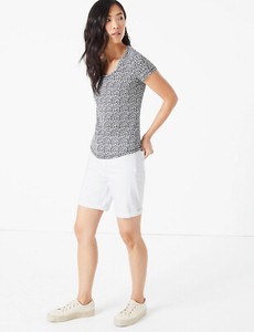 NEU Damen Marks & Spencer Weiß Denim Shorts Größe 24 22 18