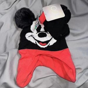 Disney 100 Minnie Mouse Knit Fleece Winter Hat & Gloves Set Girls Age 2-7NEW M39 - Picture 1 of 1