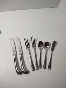 Oxford Hall Stainless Flatware Set 7 Pieces Forks, Spoons, & Butter Knife  - Picture 1 of 11