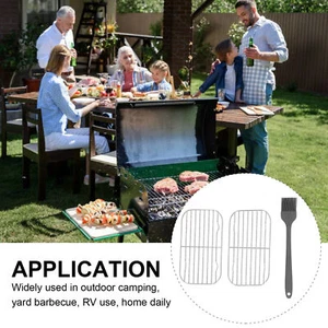 2pcs Barbeque Wire Mesh Net Grill Grid Stainless Steel Wearproof Portable Grill - Picture 1 of 12
