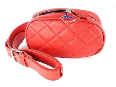Sombrero Rojo Riñonera Cintura Bolso Acolchado Dije Cremallera Cierre Sociedad Damas Foto 1 de 4