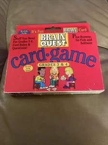 Brain Quest Card-Game. grades 3 and 4. plus Rummy, Go Fish, Solitaire. vintage - Picture 1 of 8