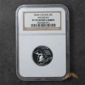 2004-S Proof Michigan Silver State Quarter 25C - NGC PF70 UCAM - Picture 1 of 2