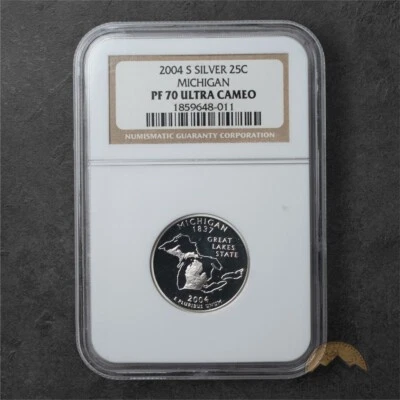 2004-S Proof Michigan Silver State Quarter 25C - NGC PF70 UCAM - Image 1 of 2