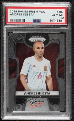 2018 Panini Prizm World Cup Andres Iniesta #197 PSA 10 GEM MT - Image 1 of 2