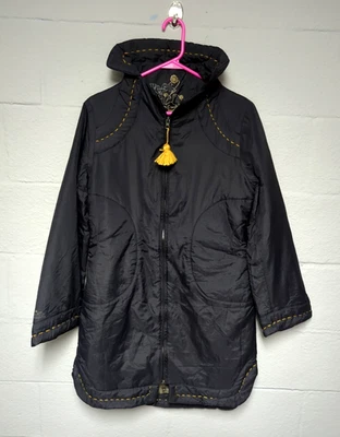 Casaco Parka Exclusivo Copine Tamanho M Cinza Borla Zíper Bolsos Grandes Ponto de Acento P - Imagem 1 de 4