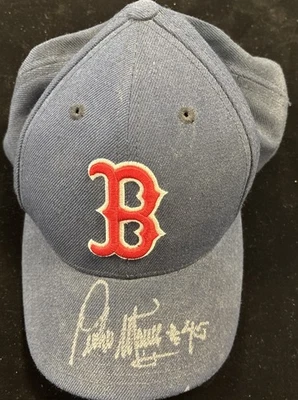 Gorra de béisbol firmada por Pedro Martínez de los Medias Rojas de Boston certificado de autenticidad talla ajustable Foto 1 de 3