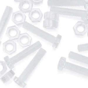 20x M5x20mm Acryl Schrauben Set Transparent mit Muttern & Unterlegscheiben - Bild 1 von 1