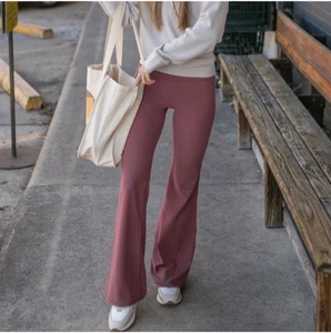 ATHLETA Elation Flare Pants High Waisted in Tawny Rose Womens size M Athleisure - Picture 1 of 16