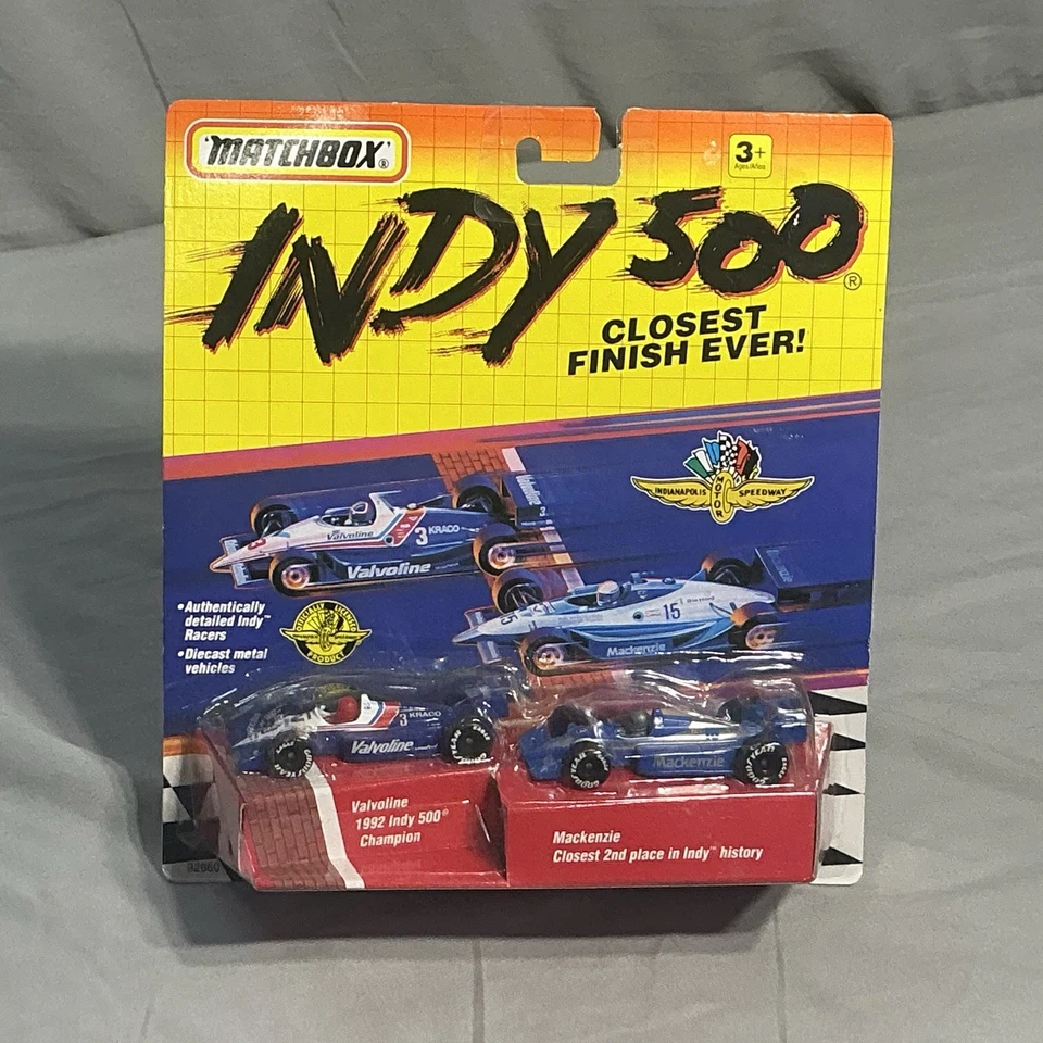 Matchbox 1992 Indy 500 Closest Finish Ever 2 Car Set Valvoline - Mackenzie