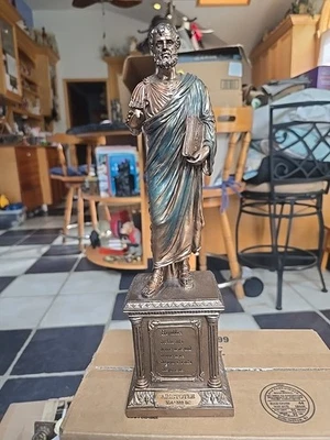 Escultura de bronce fundido en frío, Aristóteles 2011 veronés 14 pulgadas de alto Foto 1 de 4