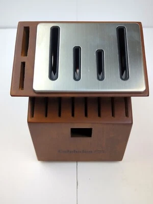 CALPHALON 15 Slot Hardwood Knife & Scissors Storage Block Cherry Finish - NEW! - Image 1 of 4
