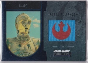 STAR WARS 2016 TOPPS EVOLUTION COMMEMORATIVE FLAG PATCH BLUE INSERT C-3PO 17/50 - Picture 1 of 2