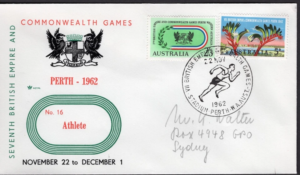 DEPORTE 1962 Perth Commonwealth Games Australia Set Cubierta Real - ATLETISMO Foto 1 de 1