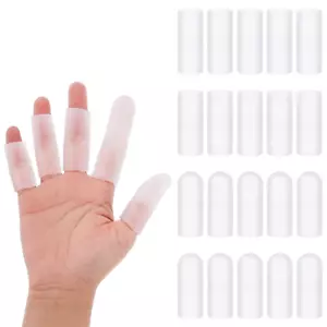 20 Pcs Gel Finger Cots, Silicone Finger Protectors Thumb Protector Covers for H - Picture 1 of 9
