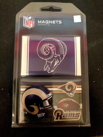 2 NFL Logo Team Magnets, Los Angeles Rams, NEW In Package 2 X 3” 2 Magnets Cover