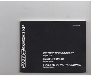 Game Boy Advance SP Console GBA MANUAL ONLY Authentic Original - Picture 1 of 1