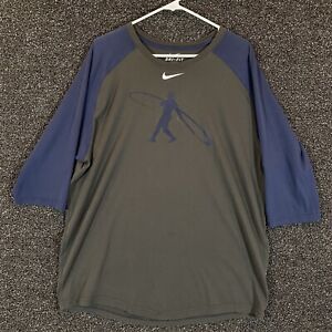 NIKE DRI FIT SWINGMAN T-Shirt 3/4 Sleeves Ken Griffey Jr. Center Swoosh XL