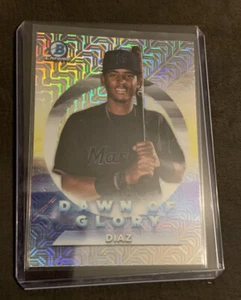 2020 Bowman Chrome Lewin Diaz Mojo Dawn of Glory Insert Miami Marlins - Picture 1 of 2