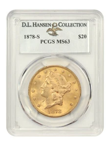 1878-S $20 PCGS MS63 ex: D.L. Hansen - Picture 1 of 4