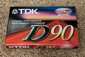 New TDK D90 Audio Cassette Tape High Output IEC I Type 1 Dynamic Performance - Picture 1 of 2