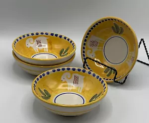 Vietri Sul Mare SOLIMENE 6” Hand Painted Italy Cereal Bowls Lot Of 4 AMAZING - Picture 1 of 22