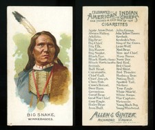1888 N2 Allen & Ginter American Indian Chiefs "Big Snake" VG/EX *AA-4228*