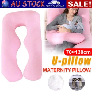 Maternity U-shape Full Body Pillow Side Sleeping Cushion Pad Pregnancy Women - Picture 1 of 11