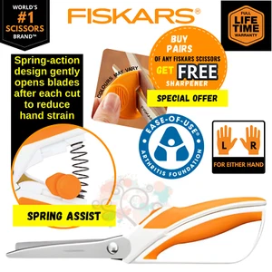 Tijeras rosadoras Fiskars - Tijeras en zig zag de fácil acción, mango doblado - artritis - Imagen 1 de 5