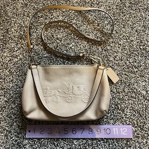 Coach Charley Embossed Horse & Carriage Logo nude crossbody Shoulder Bag Purse - Picture 1 of 3