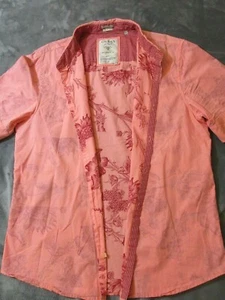 Pink Guess Dillon Slim Fit Short Sleeve Button Down Front Mens Floral Shirt XL - Picture 1 of 12