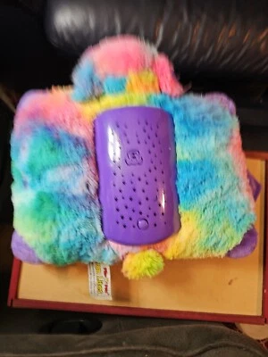 Pillow Pets Dream Lites Rainbow Bear Back Pack Key Clip 5" Tie Dye- Untested - Image 1 of 4