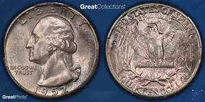 MS-66 Error! 1952 Washington Quarter Minor Rim Clip 9:00 PCGS Rippere Collection - Picture 1 of 3