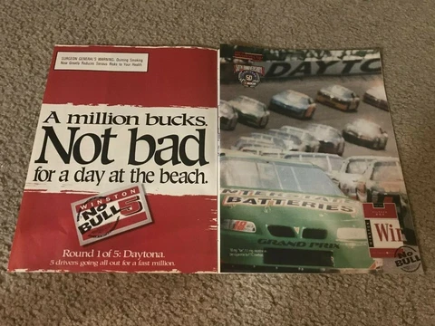 Vintage 1998 NASCAR WINSTON CUP ROUND 1 DAYTONA RACE Poster Print Ad Cover