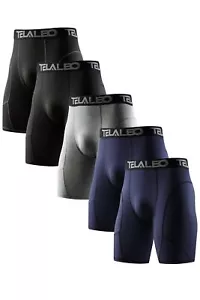 5 Pack Compression Shorts for Men Spandex Sport Shorts Athletic Workout Runni... - Picture 1 of 7