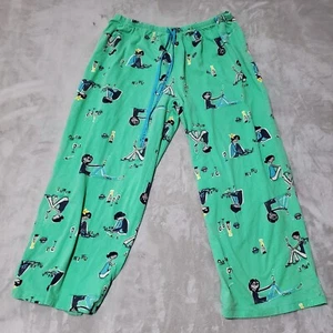 Womens Hue Mint Color Drawstring Soft Spun Cropped Pajama Pants Size XL - Picture 1 of 4