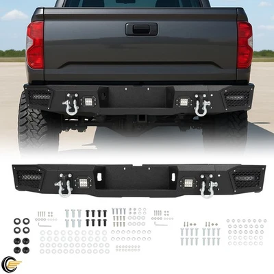 Внедорожный стальной задний бампер с датчиками и светодиодной подсветкой и D-образным кольцом для Toyota Tundra 2000-06 - Изображение 1 из 4