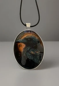 Collar Colgante Cabujón Místico Cuervo/Cuervo - Totalmente Nuevo - Imagen 1 de 6
